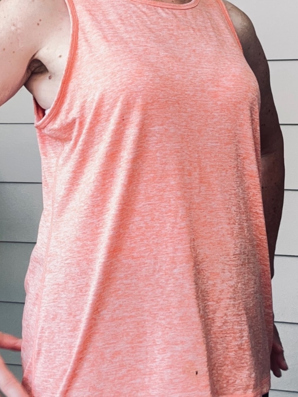 Ideology Coral Heather Sleeveless Athletic Tank Top|Size Medium